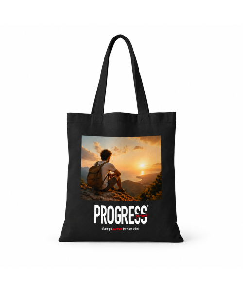 Shopper nera in cotone