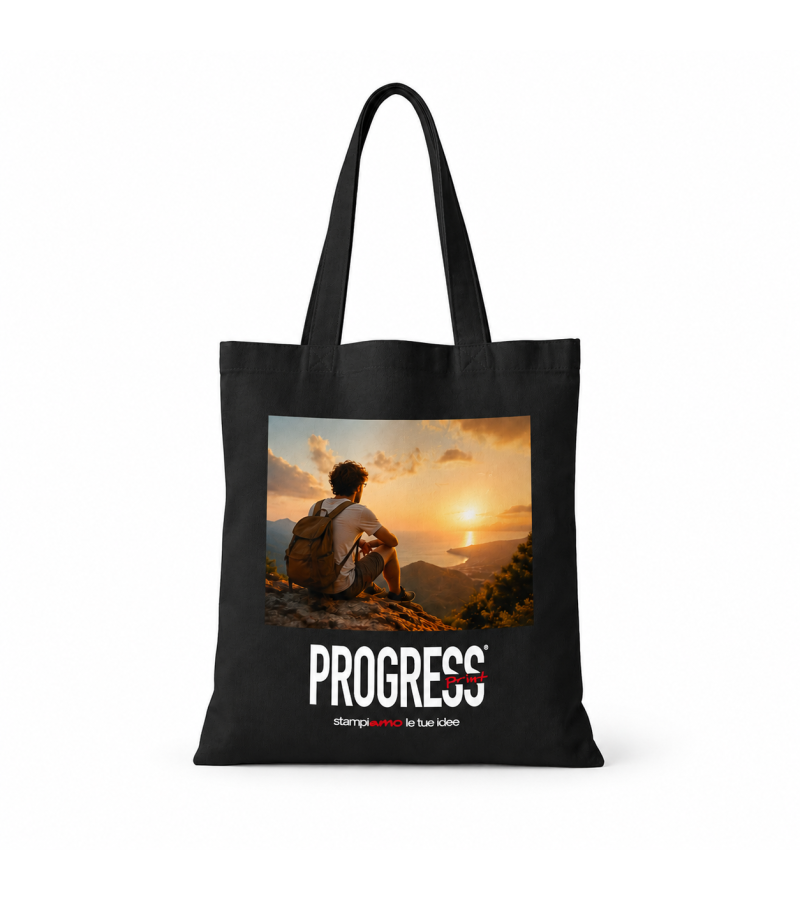 Shopper nera in cotone