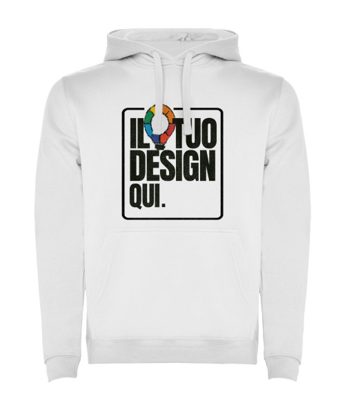 Felpa con cappuccio unisex bianca