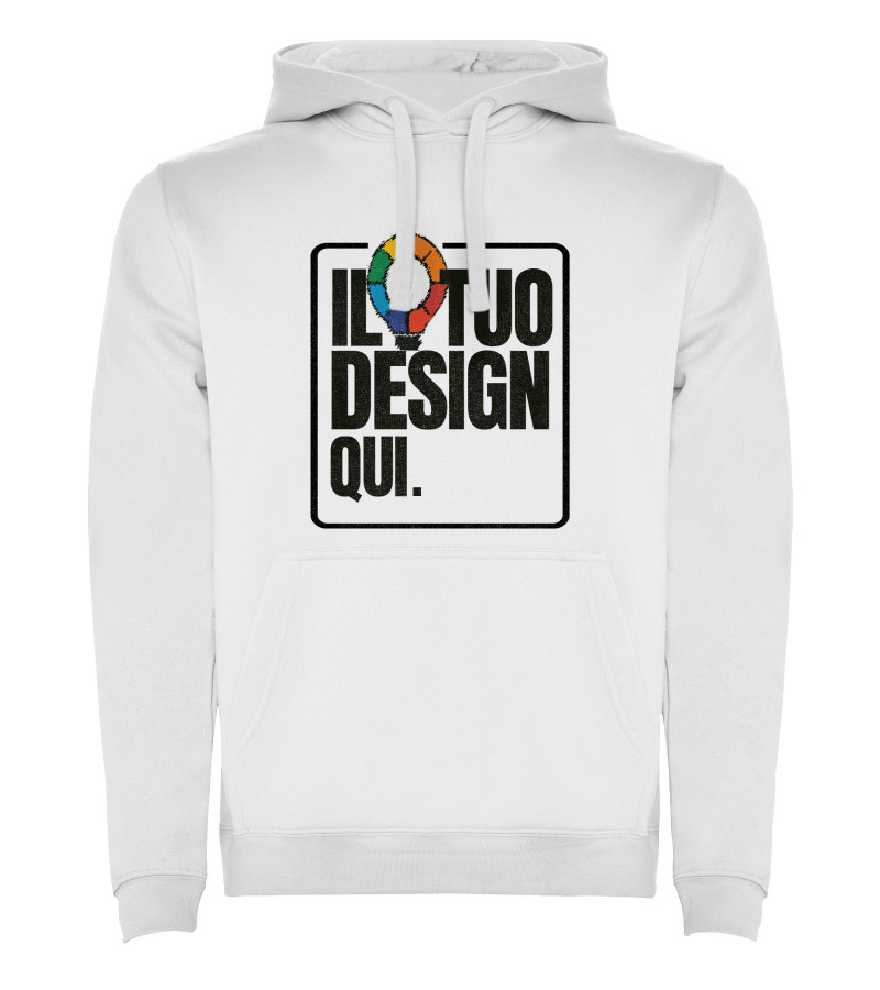 Felpa con cappuccio unisex bianca