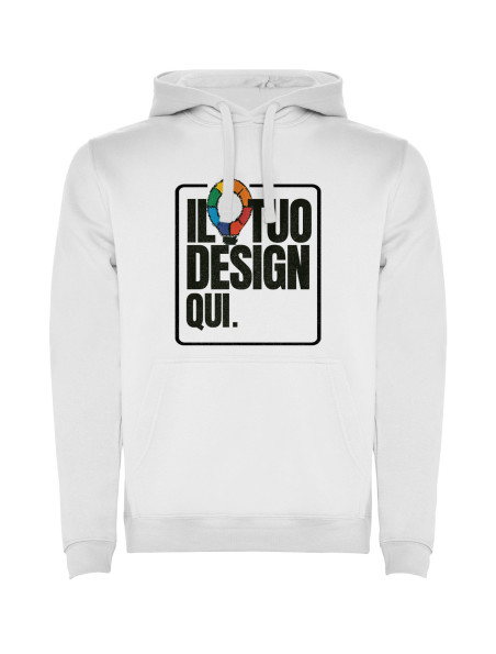 Felpa con cappuccio unisex bianca