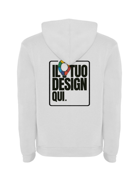 Felpa con cappuccio unisex bianca