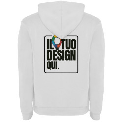 Felpa con cappuccio unisex bianca