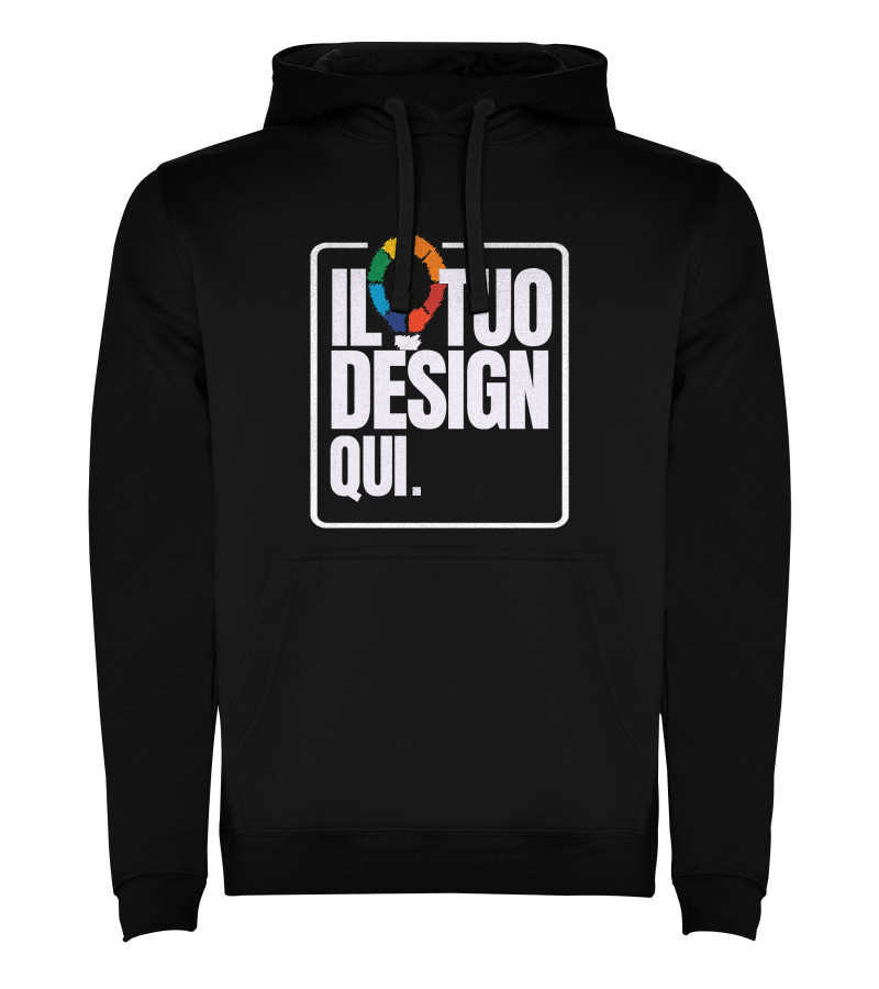 Felpa con cappuccio unisex nera