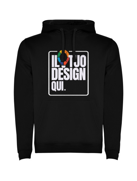 Felpa con cappuccio unisex nera