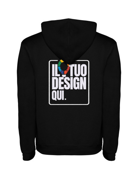 Felpa con cappuccio unisex nera